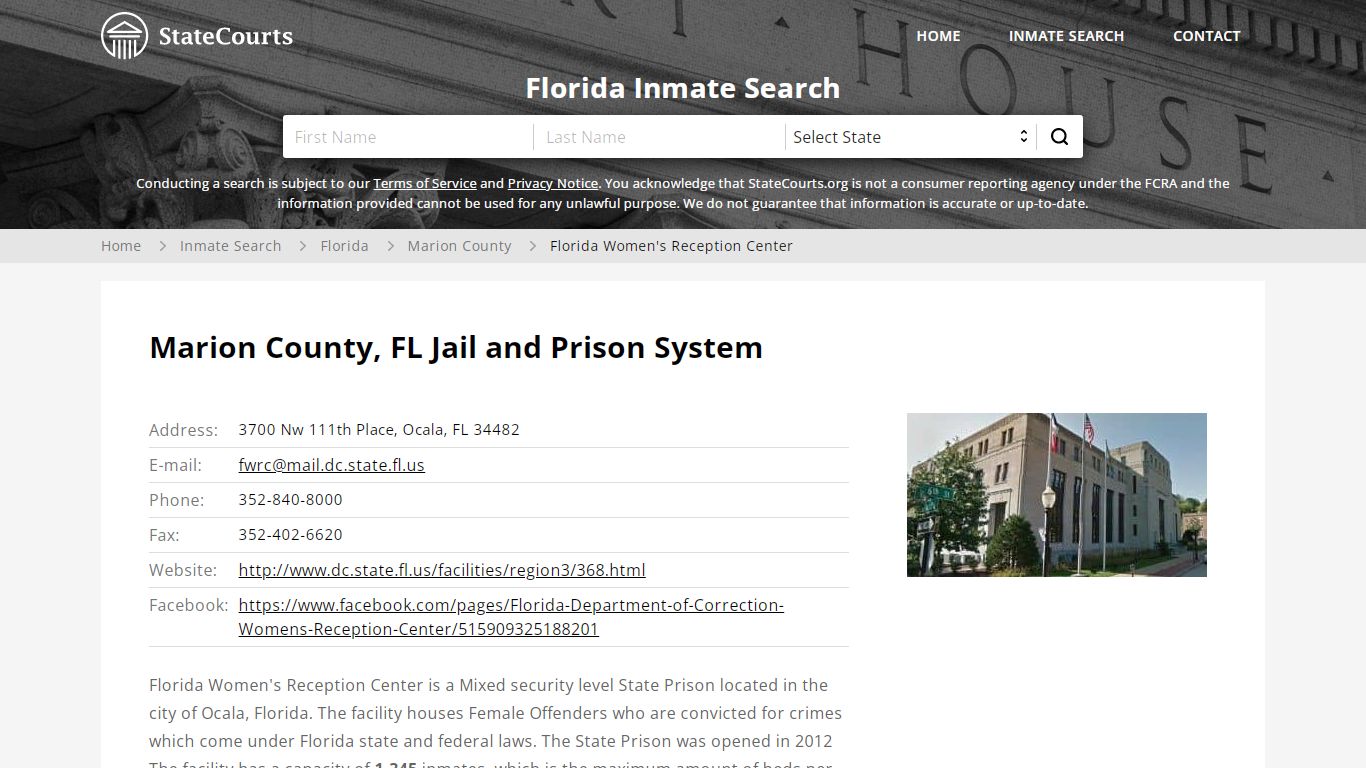 Florida Women's Reception Center Inmate Records Search, Florida ...